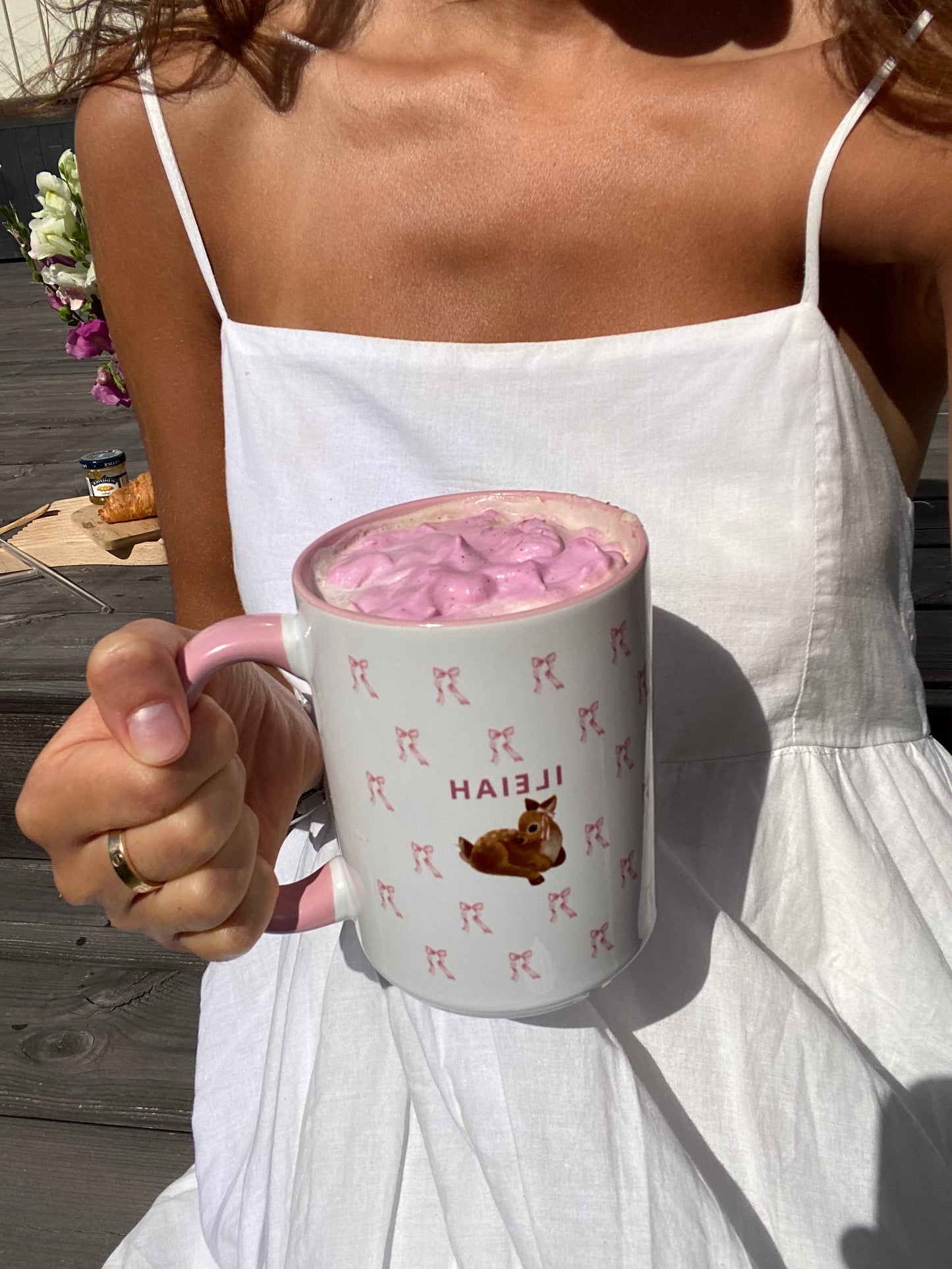 Bambi and Her Pink Bows Mug - Cute Aesthetic Mug | ILEIAH