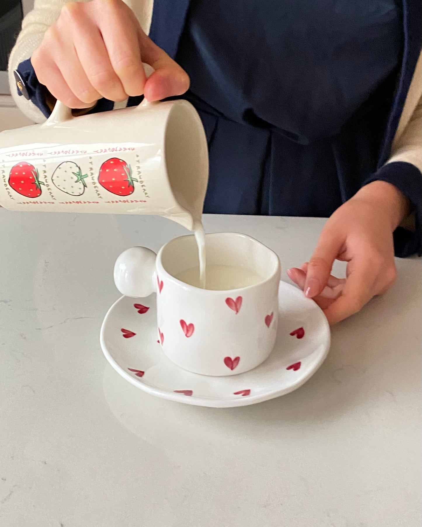 Queen of Hearts Ceramic Mug and Saucer